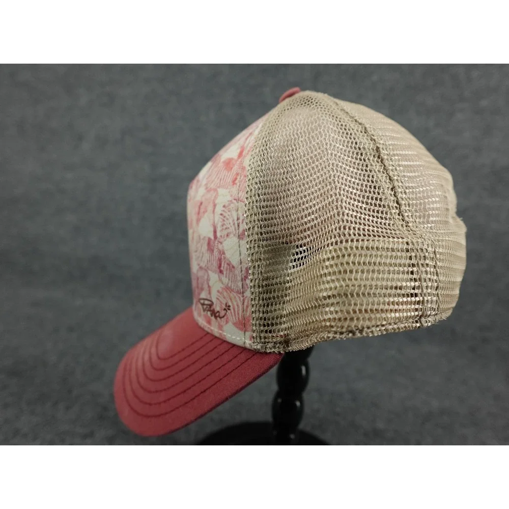 Prana Trucker Hat Womens OS Coral Zebra Print Mesh Snapback‎ Cap